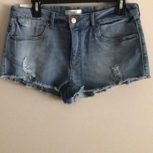 Denim Destroyed Shorts